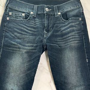 Men's True Religion Brand Jeans ROCCO Relaxed Skinny Dark Wash 32 x 34